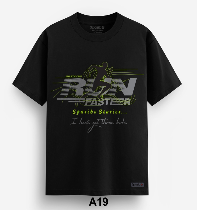 Áo Phông In Run faster,  người chạy bộ