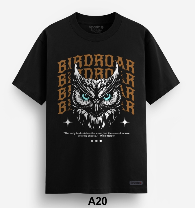 Áo Phông Nam Hình Cú Mắt Xanh In thủ công tinh xảo chất lượng cao cấp