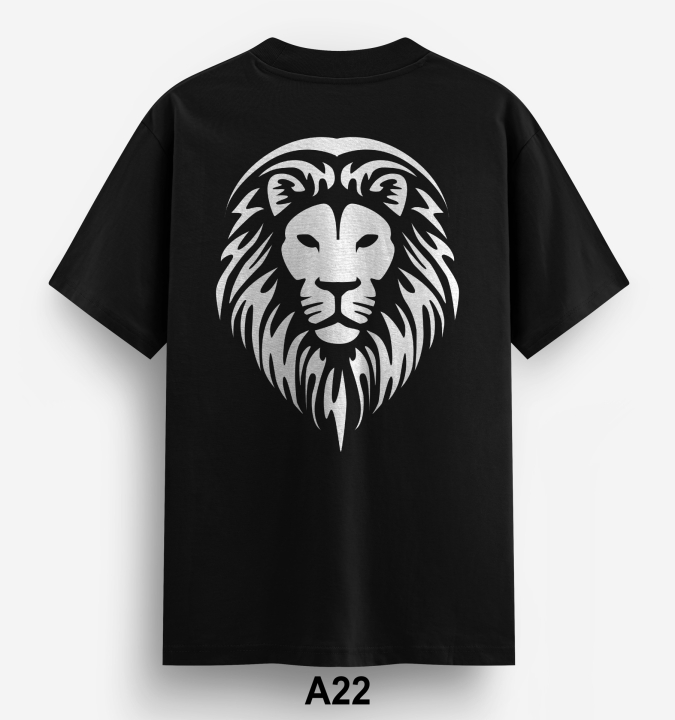 Áo Phông in hình đầu sử tử và chữ Lion