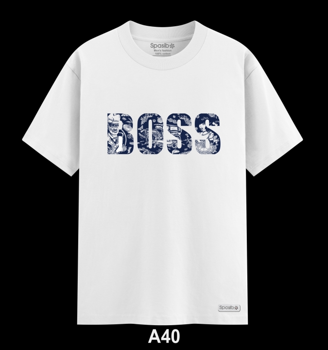 Áo Phông Nam Cao Cấp  Boss in ngực hoa văn cô gái