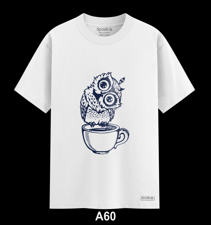 Áo Phông Nam Cao Cấp  Mặt cú 1 màu dễ thương