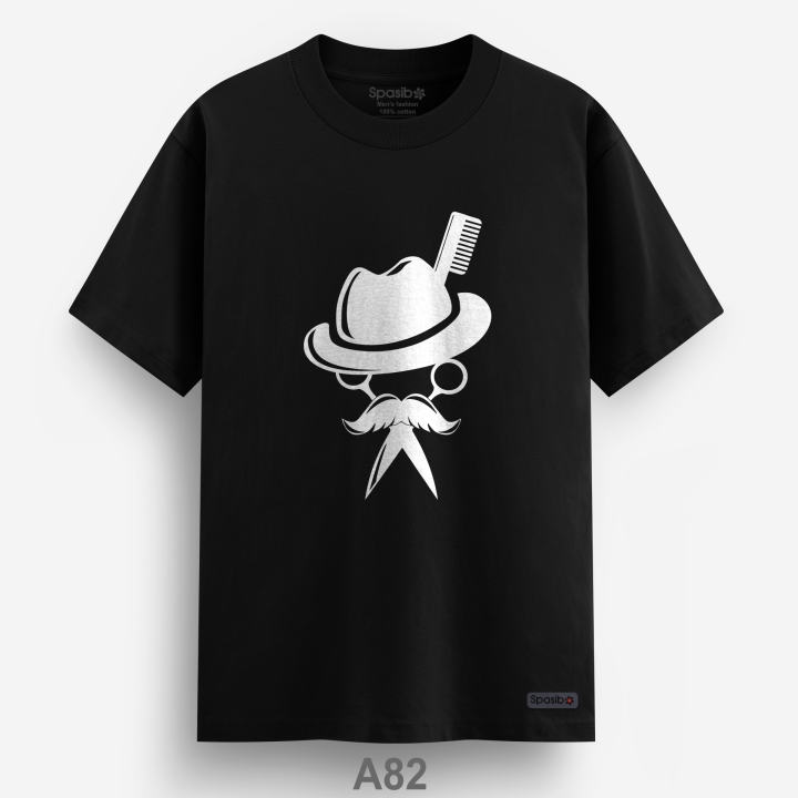 Áo phông cao cấp in hình  Thợ cắt tóc- mũ kéo