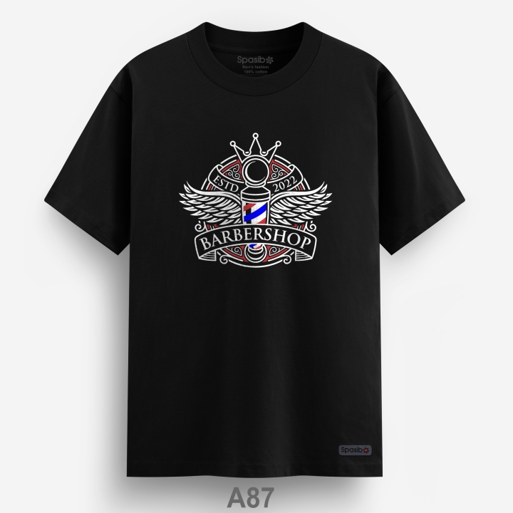 Áo phông cao cấp in hình Logo barber shop - Thợ cắt tóc