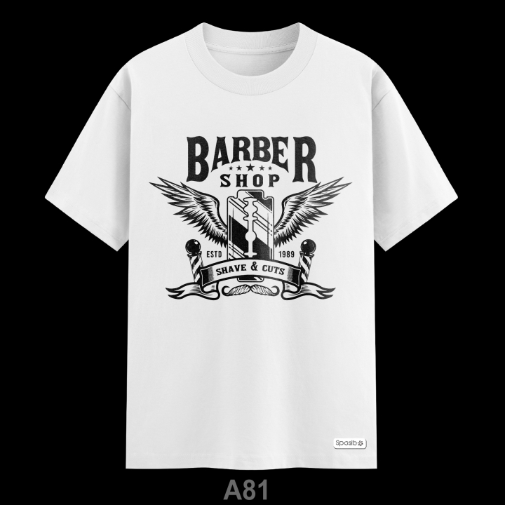 Áo phông cao cấp in hình  Thợ cắt tóc - barber shop - dao nam